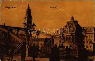 1910 Nagyvárad, Oradea; Kishídfő, Városháza. Kiadja Rákos Vilmos. / bridge, town hall (ázott / wet damage)