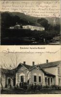 1918 Katalinhuta, Katarínska Huta (Szinóbánya, Cinobana); vasútállomás, Üveggyári kastély / Bahnhof / railway station, castle of the glass factory