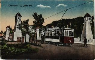 Temesvár, Timisoara; Új Béga híd, villamos. Balázs Lajos kiadása / bridge and tram (EK)