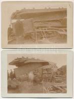 1907 Kiskundorozsma (Szeged), Dorozsmai vasúti katasztrófa 1907. április 12-én, szétzúzott vonatszer...