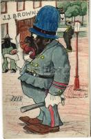 Afroamerikai rendőr - Saját kézzel rajzolt / Black American policeman - Hand drawn art s: Kiss Géza