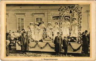 Nagyszeben, Hermannstadt, Sibiu; Első Virág Karnevál, X. Margueritengruppe lovas szekere / Blumentag Festwagen / flower carnival carriage (non PC) (EK)