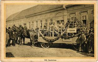 Nagyszeben, Hermannstadt, Sibiu; Első Virág Karnevál, VIII. Gambrinus lovas szekere / Blumentag Festwagen / flower carnival carriage (non PC) (fl)