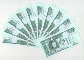 Mongólia 2011. 10T (10x) sorszámkövetők "AH 6407471 - AH 6407480" T:UNC,AU Mongolia 2011. 10 Tögrög (10x) consecutive serials "AH 6407471 - AH 6407480" C:UNC,AU Krause P#62