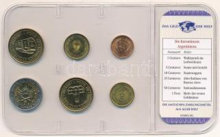 Argentína 1995-2009. 1c-1P (6xklf) "A világ pénzei" forgalmi összeállítás fóliatokban, ném...