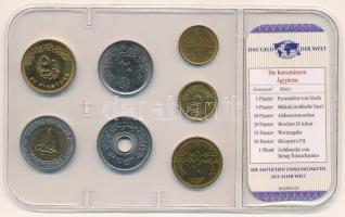 Egyiptom ~1984-1993. 1p-1P (7xklf) "A világ pénzei" forgalmi összeállítás fóliatokban, ném...