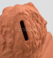 ING Bank logóját mintázó kerámia oroszlán persely, reklámtárgy, 23x12x15,5 cm