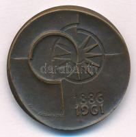 Finnország 1961. "75 éves a Postatakarékpénztár" kétoldalas bronz emlékérem (32mm) T:AU Fi...