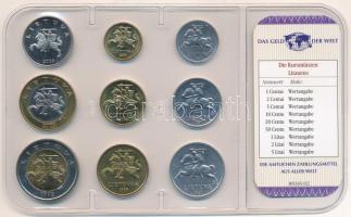 Litvánia 1991-2009. 1c-5L (9xklf) "A világ pénzei" forgalmi összeállítás fóliatokban, néme...