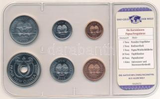 Pápua Új-Guinea 2004-2006. 1t-1K (6xklf) "A világ pénzei" forgalmi összeállítás fóliatokba...
