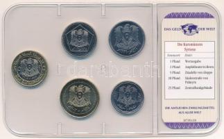 Szíria 1996-2003. 1P-25P (5xklf) "A világ pénzei" forgalmi összeállítás fóliatokban, német...