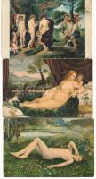 22 db RÉGI Stengel művész képeslap, közte 5 erotikus lap is / 22 pre-1945 Stengel art postcards, inc...