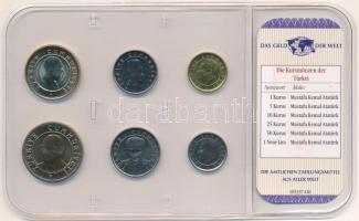 Törökország 2005-2007. 1k - 1L (6xklf) "A világ pénzei" forgalmi összeállítás fóliatokban,...
