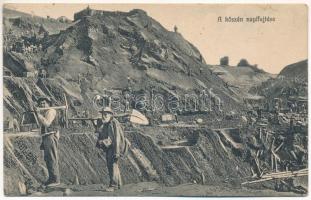 1911 Petrozsény, Petrosani; Kőszén napi fejtése, bányász. 1932 Adler fényirda Szászváros 1910. / coal mine, coal extraction (EK)