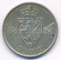 Norvégia 1918. 50ö Ag "VII. Haakon" T:VF
Norway 1918. 50 Öre Ag "Haakon VII" C:...