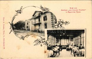 Lagundo, Algund (Merano, Südtirol); Gasthaus zum braunen Hirschen. Phot. K. Trenka / restaurant and hotel interior. Art Nouveau, floral (fl)