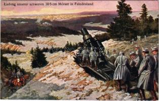 Landung unserer schweren 30,5 cm Mörser in Feindesland. 51-1915