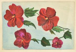 Olvashatatlan jelzéssel / jelzés nélkül: 4 db mű. Vegyes technika (linómetszet, rézkarc, stb.), papí...