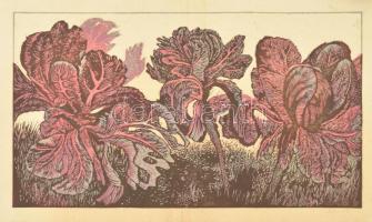 Olvashatatlan jelzéssel / jelzés nélkül: 4 db mű. Vegyes technika (linómetszet, rézkarc, stb.), papí...