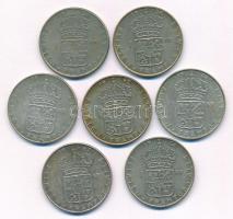 Svédország 1954U-1956U 1K Ag "VI. Gusztáv Adolf" (2xklf) + 1961U-1967U 1K Ag "VI. Gus...