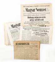 1951-1990 Össz. 10 db újság: A Magyar Nemzet 8 db száma a rendszerváltás idejéből (1989. november-1990. április) + Délmagyarország 2 db 1951-es száma. Változó állapotban.
