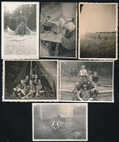 cca 1929-1939 6 db fotó cserkésztáborokról, 8,5×6,5 cm