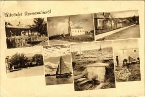 1947 Gyenesdiás, mozaiklap, Balaton (EK)