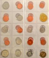 "A világ pénzei" 62 különböző ország 101db érméje osztott berakólapokon, országok szerint ...