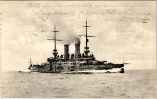 1910 K.u.K. Kriegsmarine SMS Habsburg. Phot. A. Beer, F.W. Schrinner Pola 1909.