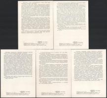 5 db kép hátoldali részletes leírással a Szovjetunió hőseiről, 1945-re emlékezve