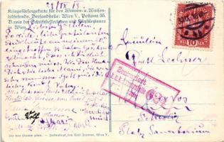 1918 Kriegsfürsorgekarte für den Witwen- u. Waisenhilfsfonds / WWI Austro-Hungarian Navy art postcar...