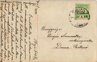 1910 Hölgy síléccel, téli sport / Lady with skis, winter sport, photo (kopott sarkak / worn corners)