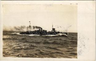 1916 K.u.K. Kriegsmarine SM Tb 50 Torpedoboot in voller Fahrt von Pola nach Sebenico