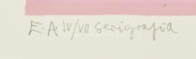 Benes József (1938-2017): Összekötve, 1982. Szitanyomat, papír, jelzett, számozott (IV/VII), 59x35,5...