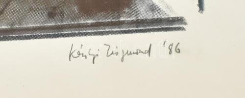 Károlyi Zsigmond (1952-): Négyzet, 1986. Szitanyomat, papír, jelzett, számozott (5/20), lap alján Ká...