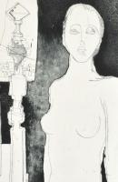 Bartl József (1932-2013): Női akt (cím nélkül), 1970. Akvatinta, papír, jelzett, számozott (3/4). Mi...