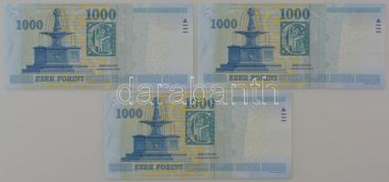 2015. 1000Ft "DB","DD","DE" (3x) T:AU,F szép papír