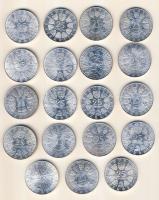 Ausztria 1974-77. 25Sch Ag komplett sor (19 klf db), "Bundestheater"-rel együtt T:BU