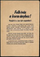 1956 Forradalmi szórólap: Felhívás a Kormányhoz! Vonják ki a szovjet csapatokat!