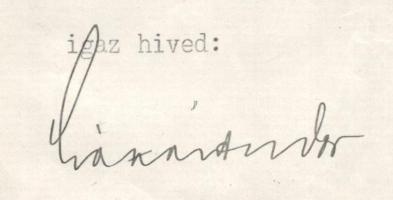 1932 Lázár Andor igazságügyminiszter autográf aláírással ellátott levele