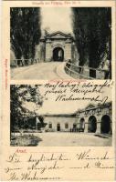 1902 Arad, Eingang der Festung, Thor Nr. 3., Officiers-Inspectionzimmer. Berger Manó / vár bejárata, 3. várkapu, tiszti vizsgálóhivatal / castle entry and gate, military investigation office