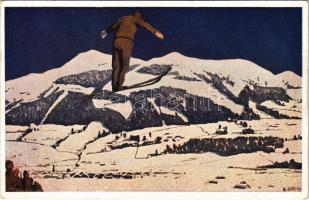 Téli sport, síelés / Winter sport, skiing. B.K.W.I. 519-6. s: Otto Barth