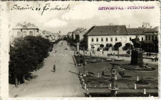 1940 Nagybecskerek, Zrenjanin, Veliki Beckerek, Petrovgrad; Fő tér és Fő utca, gyógyszertár / main square, main street, pharmacy. Ernest Buza photo