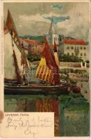 1902 Lovran, Lovrana; Hafen / port. Künstlerpostkarte No. 1133. von Ottmar Zieher. litho s: Raoul Frank (EK)