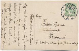 1911 Győr, a leégett Meller Ignácz és társa olajgyár a tűz után, az iskola falai is jó kormosak lett...