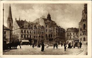 1916 Liberec, Reichenberg; Altstädterplatz / square, tram (EK)