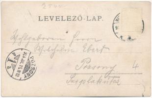 1904 Szászrégen, Sächsisch-Regen, Reghin (?); Sörház utca, Paul Frankel üzlete / street, shop. photo...