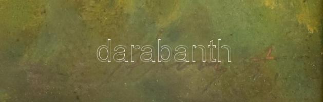 Árvay jelzéssel: Sétálók a vízparton. Olaj, karton. Dekoratív fakeretben. 33x24 cm