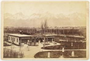 cca 1880 A Magas Tátra Husz-park felől, keményhátú fotó Divald Károly műterméből, hátulján feliratozva, 11×16 cm / High Tatra Divald photo