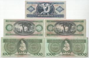 1962. 10Ft + 1969. 10Ft + 20Ft + 1983. november 10. 1000Ft "C", "D" (2x) T:XF-F